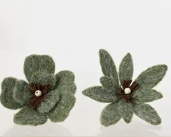 Online KAEMINGK Fleur de poinsettia vert romarin sur clip - Ø 20 cm