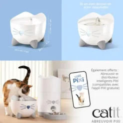 Best CATIT Fontaine à eau pour chat Pixi - 2,5 L