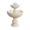 HAIRIE GRANDON Fontaine décorative à deux vasques ton blanc avec pompe - Ø 76 x H 98 cm