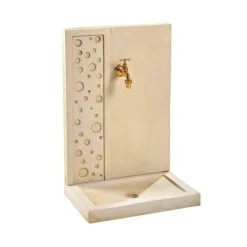 Online HAIRIE GRANDON Fontaine murale décor bulle en pierre reconstituée imitation ton beige - 70 cm