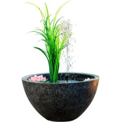 Discount HEISSNER Fontaine ronde avec plantes artificielles - 55x55x30cm