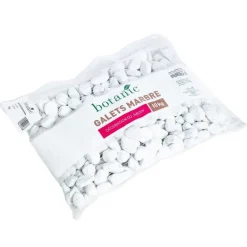 Clearance BOTANIC® Galets de marbre blanc de Carrare calibre 20 à 40 mm en sac de 10 kg