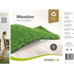 Outlet EXELGREEN Gazon synthétique vert 40 mm recyclable en rouleau Meadow - 2 x 3 m