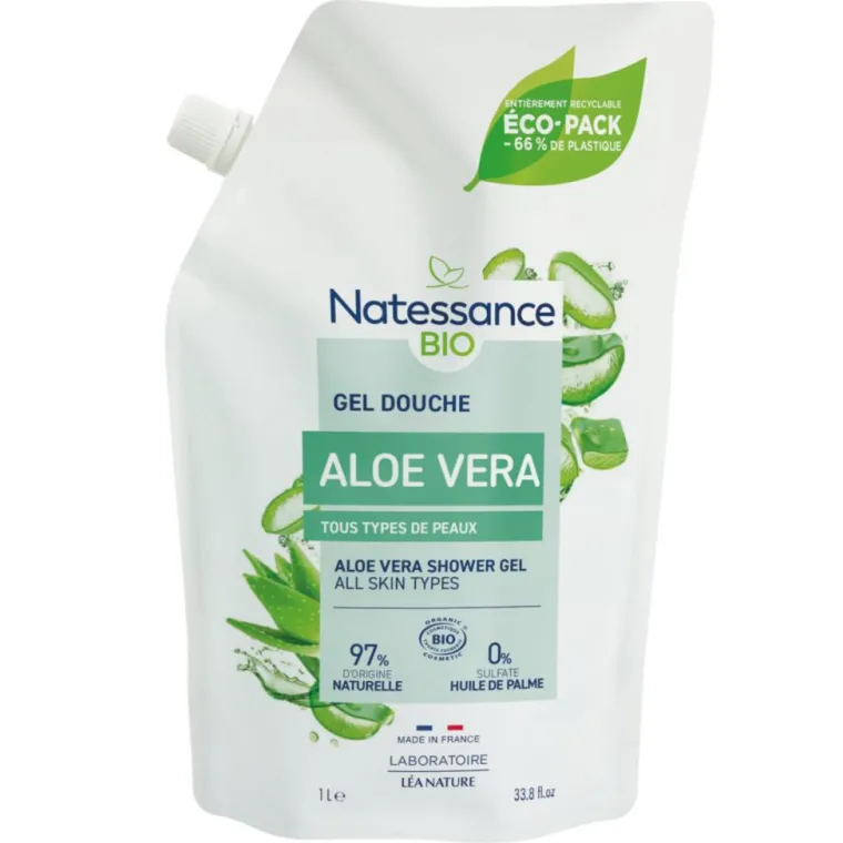 Outlet NATESSANCE Gel douche bio Aloe Vera en écopack – 1 L