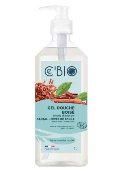 Best C'BIO Gel douche bio boisé en flacon pompe C’Bio santal fèves de Tonka - 1 L