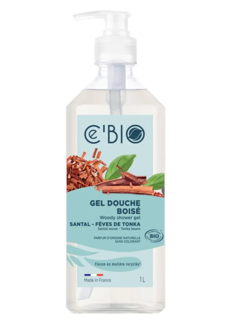 Best C'BIO Gel douche bio boisé en flacon pompe C’Bio santal fèves de Tonka - 1 L