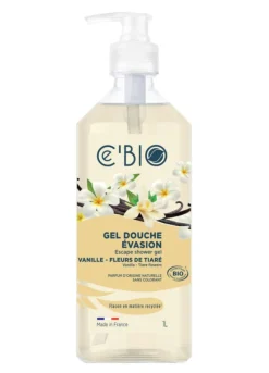 Hot C'BIO Gel douche bio évasion en flacon pompe C’Bio vanille fleurs de tiaré - 1 L