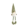 Discount Gnome blanc assis avec bonnet vert et jambes flexibles Gus - 66 cm
