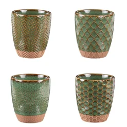 Discount BASTIDE Gobelets en grès vert Ø 7 cm Coffret Jaspe x 4 - 20 cl