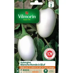 Hot VILMORIN Graines d'aubergine blanche ronde à œuf - graines à semer
