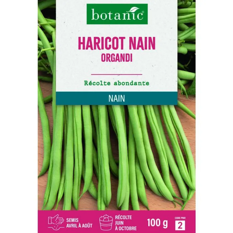Sale BOTANIC® Graines de haricot nain organdi extra-fin sans fil - graines à semer 100 g