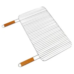 New SOMAGIC Grille simple en acier chromé avec manche en bambou - 67 x 40 cm