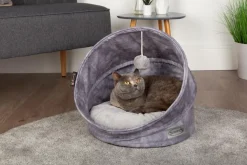 Sale SCRUFFS Grotte pour chat gris Kensington – Taille 44 x 44 x 48 cm