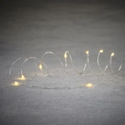 New EDELMAN Guirlande 10 micro-LED blanc chaud sur câble argent à piles - 1 m