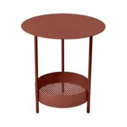 Outlet FERMOB Guéridon Salsa coloris rouge en acier - Ø 50 x 50 cm