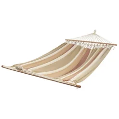 Discount JOBEK Hamac à barre double en coton beige carmina et macramé Komplice - 300 x 125 cm