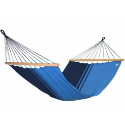 Clearance JOBEK Hamac coloris bleu Caraïbes polypropylène Hamac Kouple - 350 x 140 cm