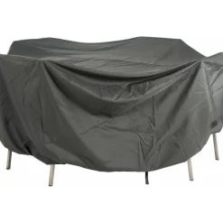 Sale STERN Housse pour table et fauteuil coloris gris en coton polyester - 250 x 150 x 90 cm