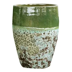 Sale POTERIE DU BOUSQUET Jarre en grès émaillé fait-main coloris vert Léon - Ø 30 x H 44 cm