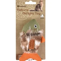 Best FLAMINGO Jouet pour chat vert/orange Natura Delight Poisson - 13 cm