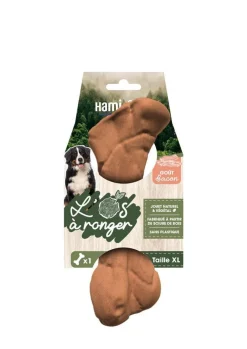 HAMIFORM Jouet pour chien os à ronger goût bacon naturel et végétal Hami form - Taille XL
