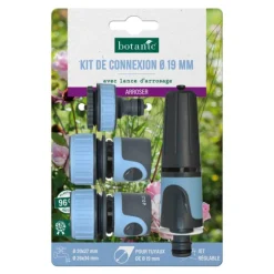 Clearance BOTANIC® Kit de connexion Ø 19 mm pour tuyaux Ø 19 mm avec lance d'arrosage