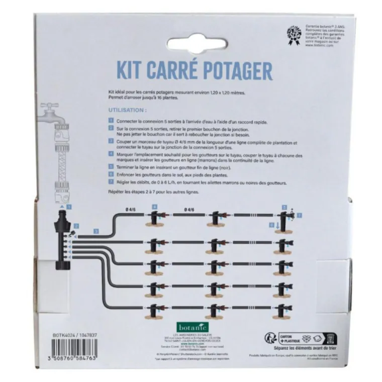 BOTANIC® Kit pour carré potager - Arrosage goutte à goutte