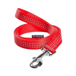 BOBBY Laisse pour chien coloris rouge en nylon tressé Safe – Taille L