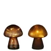 Clearance EDELMAN Lampe champignon en verre marron 10 LED - Ø 12 x H 15 cm