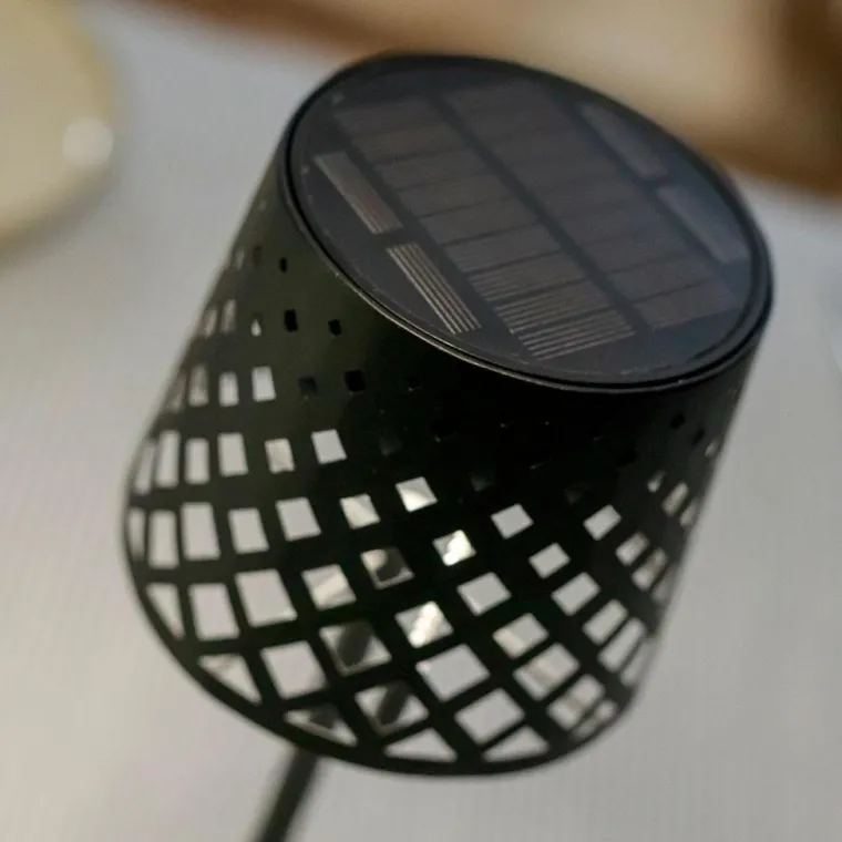 Clearance NEWGARDEN Lampe solaire Gretita coloris noir effet blanc chaud en métal - Ø 10 x 30 cm