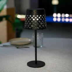 Clearance NEWGARDEN Lampe solaire Gretita coloris noir effet blanc chaud en métal - Ø 10 x 30 cm