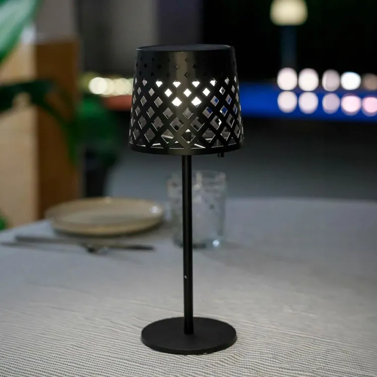 Clearance NEWGARDEN Lampe solaire Gretita coloris noir effet blanc chaud en métal - Ø 10 x 30 cm