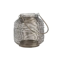 Discount Lanterne à fils en métal noir - Ø 15 x H 15 cm