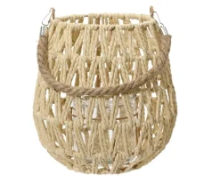 New KAEMINGK Lanterne en corde de papier coloris naturel - Ø 21 x H 22 cm