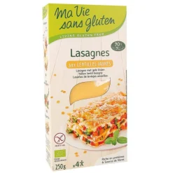 MA VIE SANS GLUTEN Lasagnes lentilles jaunes bio en boîte de 250 g