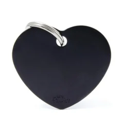 Online MYFAMILY Médaille basic grand cœur pour chien en aluminium noir