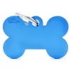 Sale MYFAMILY Médaille basic grand os pour chien en aluminium bleu