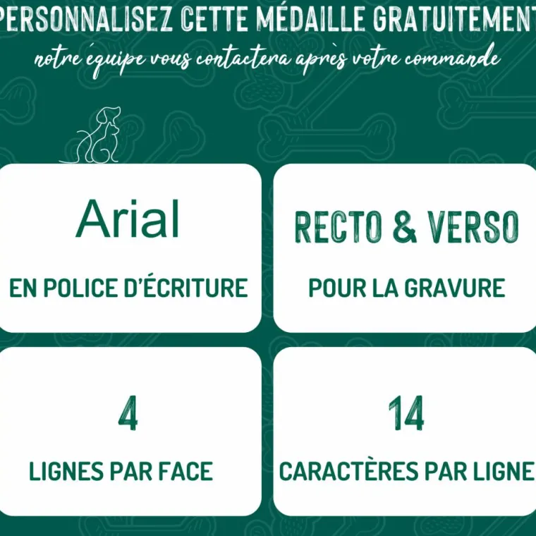 New MYFAMILY Médaille basic os XL pour chien en aluminium gris