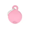 Outlet MYFAMILY Médaille basic petit cercle pour chien en aluminium rose