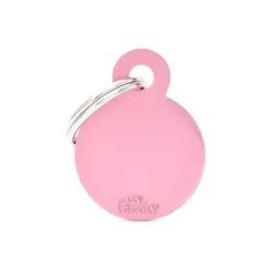 Outlet MYFAMILY Médaille basic petit cercle pour chien en aluminium rose