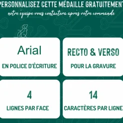 MYFAMILY Médaille basic petit cercle pour chien en laiton doré