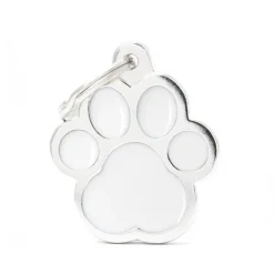 Clearance MYFAMILY Médaille classic grande patte blanche pour chien en acier