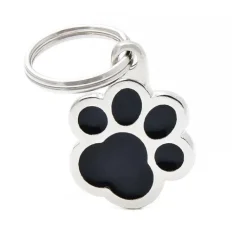 Discount MYFAMILY Médaille classic patte noire pour chien en acier