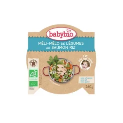 Sale BABYBIO Menu du jour légumes saumon et riz 260 g