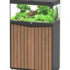 Outlet AQUATLANTIS Meuble Prestige pour aquarium 80 en bois coloris noir - 80 x 35 x 83 cm