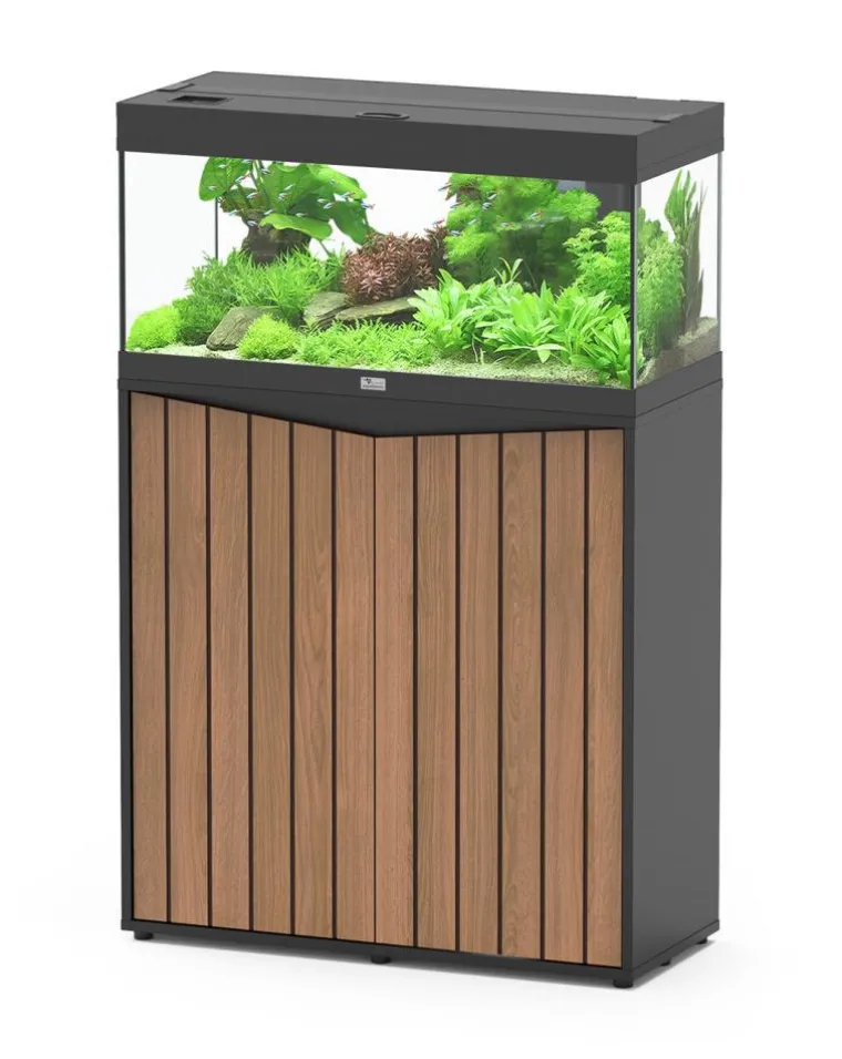 Outlet AQUATLANTIS Meuble Prestige pour aquarium 80 en bois coloris noir - 80 x 35 x 83 cm