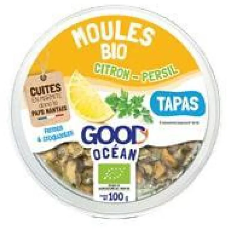 Hot GOOD OCEAN Moules apéritives bio citron-persil Good Océan - 100 g