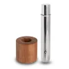 Online BASTIDE Moulin à sel ou à poivre en métal argent avec socle en bois - Ø 5,5 x H 15,5 cm