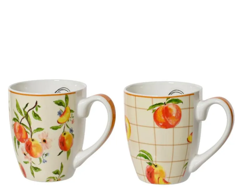 KAEMINGK Mug à motifs de pêches en porcelaine multicolore - Ø 9,1 x H 10,6 cm