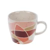 Clearance CADES DESIGN Mug en grès coloré rouge et rose Elena - Ø 8 x H 12,5 cm